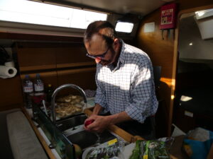 David Muldoon prepparing Food in the Gully
